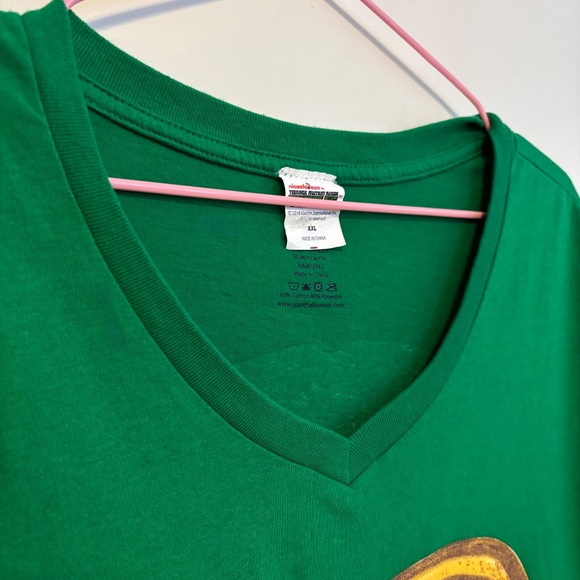 TMNT Teenage Mutant Ninja Turtles V Neck Short Sleeve Shell Green Womens Medium - Picture 3 of 3